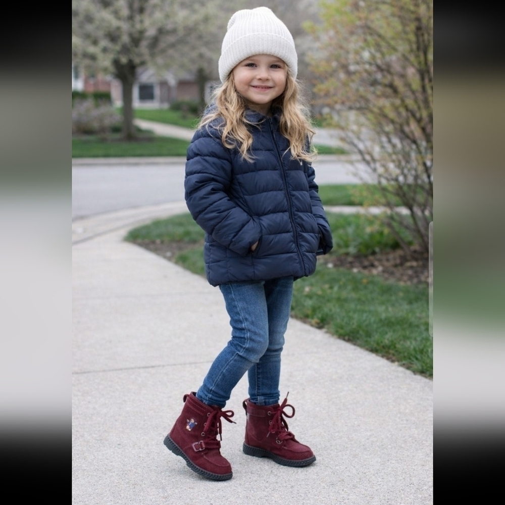 Ralph Lauren Kids Burgundy Ranger HI II Ski Polo Bear Suede Boots 10